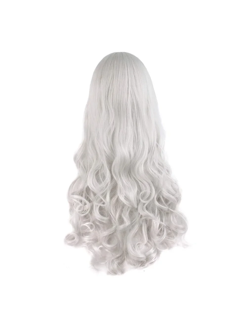 Women's Silver Grey 28 Inch Lolita Long Curly 2 Ponytails Clip On Cosplay Wigs